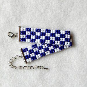 Kentucky Checkerboard bead bracelet, handmade, adjustable length, gameday